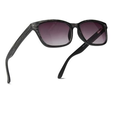 Imagem de 2SeeLife Óculos de sol de leitura TR-90 em tom de madeira para homens – ajuste médio, armação durável e resistente, dobradiças de mola, óculos de sol premium, cinza, +2,50