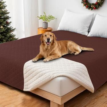 Imagem de CYCMACO Capas de sofá impermeáveis para animais de estimação, capa de cama de cachorro impermeável, cobertores macios antiderrapantes para cães, lavável, cobertor para cães grandes e gatos (203 x 203