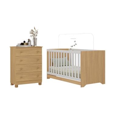 Imagem de Berço Americano 3 em 1 com Cômoda 4 Gavetas Allegra Multimóveis MP4688