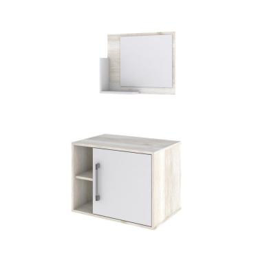 Imagem de Conjunto Balcão E Espelheira Soft 600 Perffect Acetinado Snow C-branco Chess