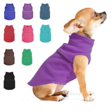 Imagem de Suéteres para cães pequenos para meninas, colete de lã, suéter para cães com orifício de trela, suéter quente para cachorrinhos, suéter pequeno para cachorrinhos, roupas femininas de inverno, rosa