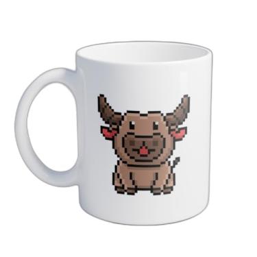 Imagem de Caneca Xícara de Café Porcelana 300ml Design Buffalo Pixel Art