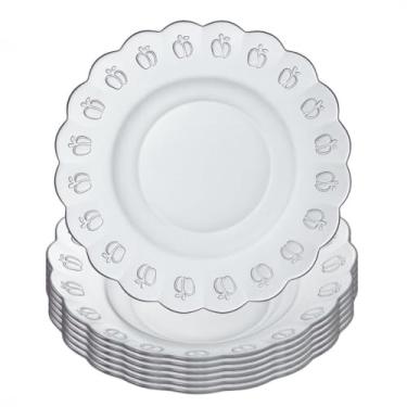 Imagem de Jogo De Pratos Fundos 6 Peças 20cm Em Vidro Para Almoço/Janta