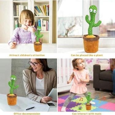Imagem de Cacto Dançante Imita Fala Com Luzes Led Canta 120 Músicas