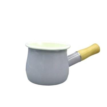 Imagem de Panela de leite esmaltada, panelas e frigideiras esmaltadas multiuso Superfície antiaderente, fácil de limpar, panela esmaltada multiuso para ferver, sopas de aquecimento, molhos de leite para uso