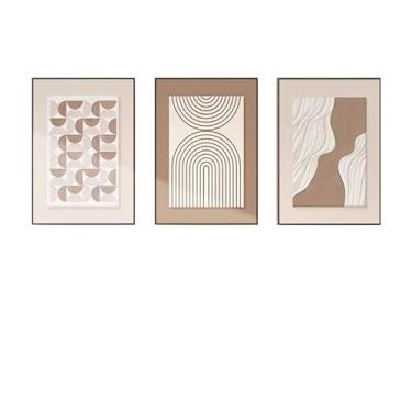 Imagem de Quadros Decorativos Pintura de Decoração Geométrica Irregular para Sala de Estar Quadros e Obras de Arte Exquisitamente Trabalhado e Esteticamente Agradável (F,30x50cm-3pcs)