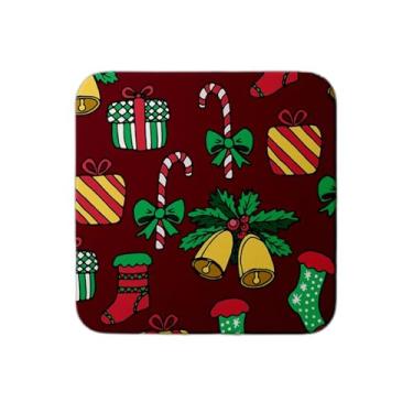 Imagem de Ladrilho Decorativo de Cerâmica Vinho Com Estampa Natalina