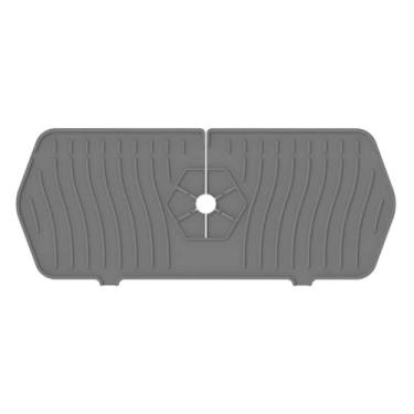 Imagem de Tapete de torneira de silicone para pia de cozinha protetor de respingos almofada de drenagem de água 35,4 cm protetor de pia anti-derramamento pequeno preto
