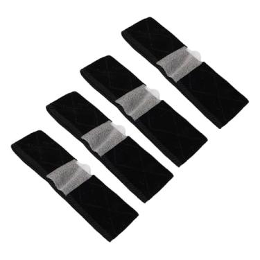 Imagem de Dioche Peruca Aperto Banda Elástica Antiderrapante Laço Bandana para Mulher Seguro Confortável Ajuste Ajustável Peruca Acessório 4 Pacote (Preta)
