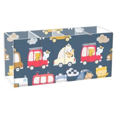 Imagem de TSENQUE Porta-lápis de mesa decorativo personalizado, animais fofos, coloridos para carros, porta-pincéis artísticos, porta-pincéis de acrílico, copo de lápis estacionário
