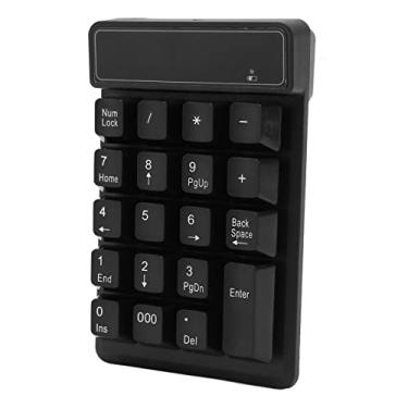Imagem de Cryfokt Teclado Numérico Portátil Sem Fio Com 19 Teclas e Baixo Ruído para Contabilidade Financeira Bancária Preto para Notebooks e Computadores Desktop, ABS