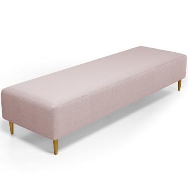 Imagem de Kit 02 Puffs Decorativo Sala de Estar Bali W01 Pés Palito 190x60cm Bouclê Rosê - Lyam Decor