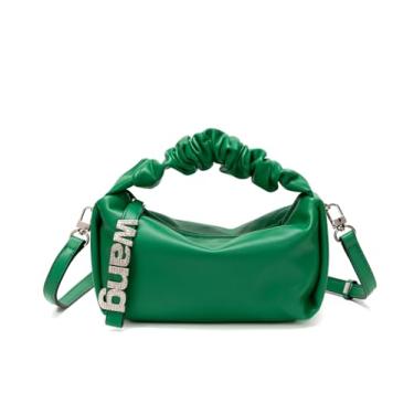 Imagem de Bolsa de ombro feminina macia pequena bolsa de mão de grife, bolsa clutch transversal leve, Verde escuro