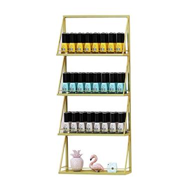 Imagem de Prateleiras de metal para armazenamento de esmaltes de parede, produtos para montagem na parede, prateleiras de metal para exibição de esmalte, organizador diversificado de bancada, organizador de