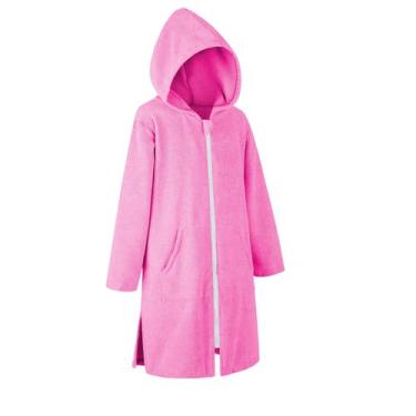 Imagem de Roupão de toalha infantil com capuz Miss Shorthair Zipper Poncho 8-10Y