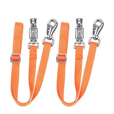 Imagem de HackFond Gravatas cruzadas para cavalo, laço de reboque de nylon com encaixe de pânico de liberação rápida e acessórios de reboque de cavalo, comprimento ajustável de 108 a 185 cm, suprimentos para