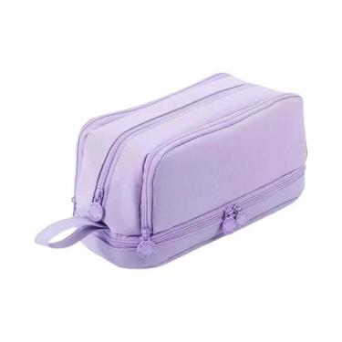 Imagem de Estojo De Lápis Portátil De Grande Capacidade Com Múltiplos Compartime