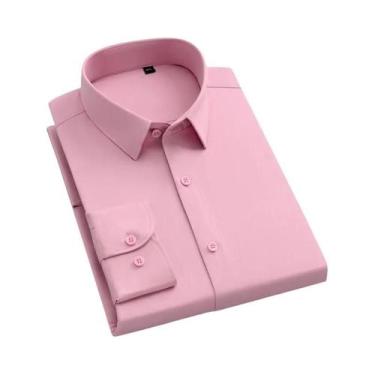 Imagem de Camisas Sociais Masculinas Slim Fit Antirrugas De Manga Longa Brancas 