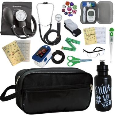 Imagem de Kit Enfermagem Aparelho Pressão Esteto Necessaire Completa - P.A. MED,