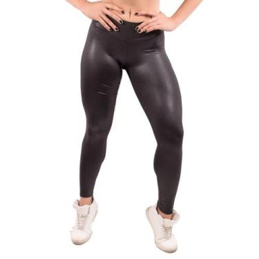 Imagem de Calça Cirrê Bella Fiore Disco Fake Cintura Alta Preta, G, Preto