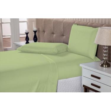 Imagem de Jogo de cama casal 4 peças com elástico 150 fios otima qualidade hotel