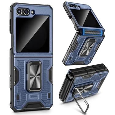 Imagem de VEGO Capa para Galaxy Z Flip 5 com protetor de tela de privacidade [antiespião] [proteção de dobradiça][suporte de anel de 360°] Capa protetora de corpo inteiro à prova de queda/choque rígida para