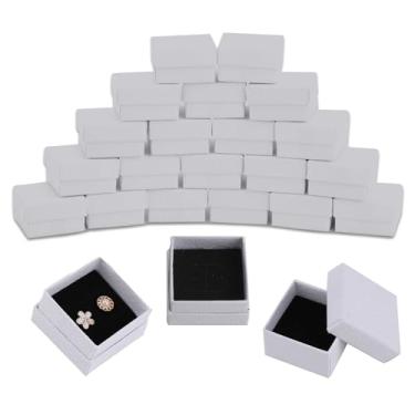 Imagem de Gabrella Pacote com 20 caixas de joias de papelão, caixas de presente de joias de 5 x 5 x 3 cm a granel anel de papelão quadrado com espuma para venda de casamentos, dia dos namorados, aniversário