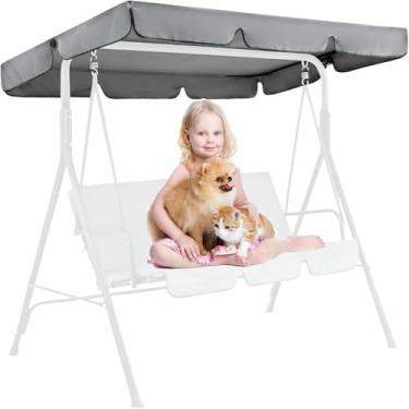 Imagem de Capa de substituição para balanço de varanda de 2/3 lugares, cobertura impermeável para balanço externo, proteção solar para móveis de jardim, quintal e parque~/