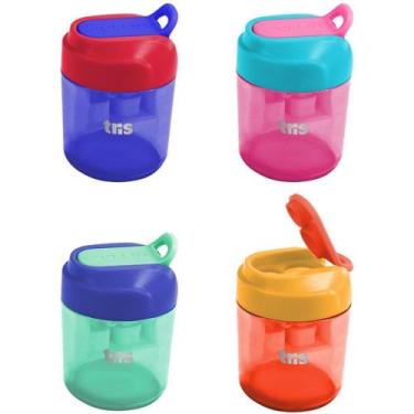 Imagem de Apontador com Depósito 2 Furos TRIS Squeeze 4 Cores Display com 12 - S