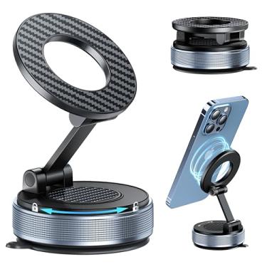 Imagem de KSYER Suporte de telefone de carro para Magsafe, suporte de telefone dobrável com ventosa de sucção 360° ajustável, suporte magnético para celular, compatível com iPhone 17 Pro Max 16 15 14 13 12