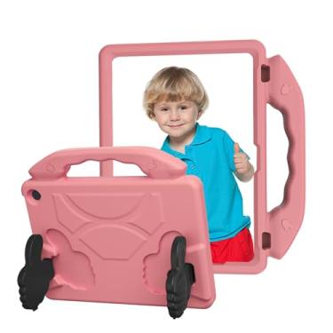 Imagem de Yunir Capa para Tablet Fire HD 10 para Crianças (versão 2023/2021), Capa Leve à Prova de Choque, Protetor de Tela Integrado Com Suporte de Alça, Recortes Precisos Laváveis ​​para Fire (Rosa Pêssego)