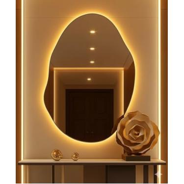 Imagem de Espelho Decorativo Orgânico Com Led Quente De Parede Corpo Inteiro Madri Demoglass (Led Quente - A 60 x L 40)