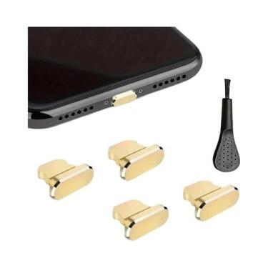Imagem de Protetores De Poeira Para Porta Lightning Do iPhone 4 Peças Com Escova