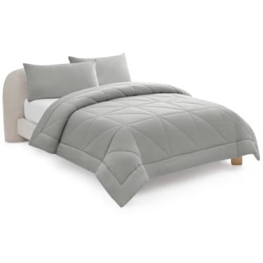 Imagem de UGG Conjunto de edredom King King – Conjunto de edredom King de pelúcia reversível de luxo com enchimento alternativo, conjunto de cama macio com 2 fronhas King para decoração de casa e quarto, cinza