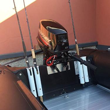 Imagem de Ainoli portátil vara de pesca rack suportes de haste 2 tubos de plástico abs cremalheiras de montagem em trilho braçadeira suporte isca alicate soquete de armazenamento