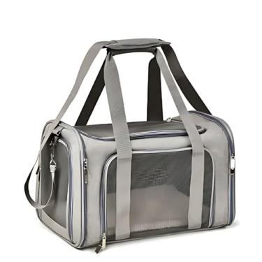 Imagem de Bolsa Transportadora Pet Dobrável: Ventilada, Ideal para Cães/Gatos Pequenos – Facilita Transporte(CINZA,XL(45x30x30cm))
