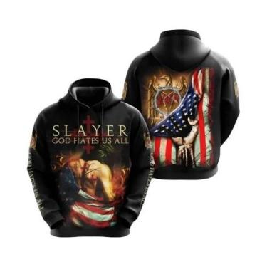 Imagem de Moletom Oversized 3D Print SLAYER ROCK Para Homens E Mulheres, Moda Ca