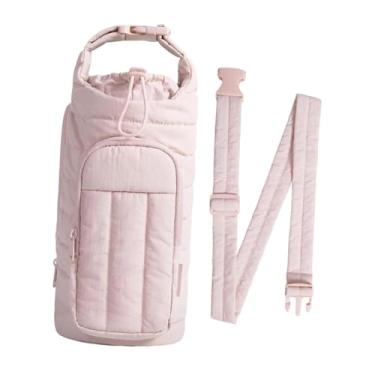 Imagem de menolana Bolsa para Garrafa de Água com Acessórios e Bolso para Celular, Ideal para Caminhadas, Academia e Trilhas ao Ar Livre. Perfeita para Homens Mulheres, Luz Rosa