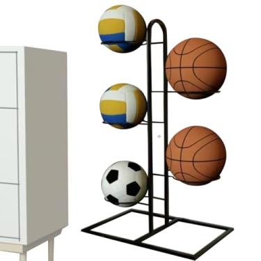 Imagem de ZDJZMGZ Organizador de bola esportiva, torre vertical de armazenamento de bola de garagem de 5 níveis, moldura de armazenamento de classificação de bola interna, suporte organizador de basquete