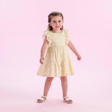 Imagem de Vestido Infantil Em Linho Amarelo Com Flores Petit Cherie-Feminino