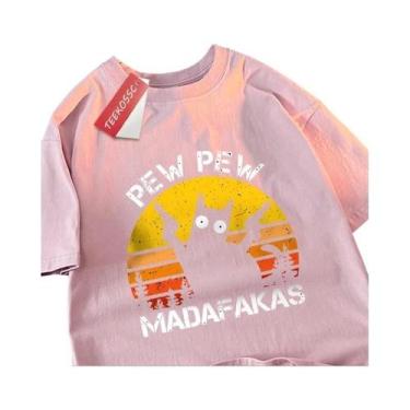 Imagem de Camiseta Masculina Oversized De Algodão Para O Verão, Estilo Harajuku,