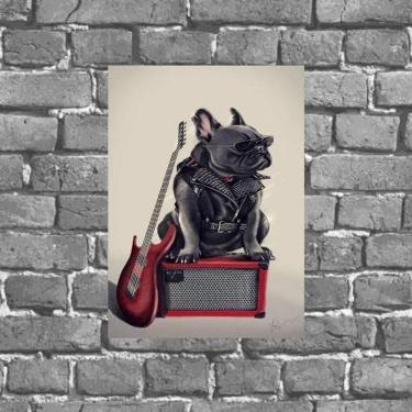 Imagem de Placa Decorativa Bulldog Francês Rock 18X27Cm