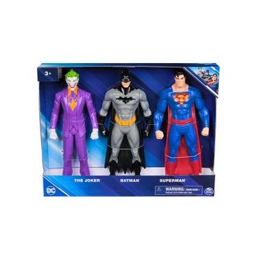 Imagem de 3 Bonecos Coringa, Batman E Superman De 24Cm - Dc