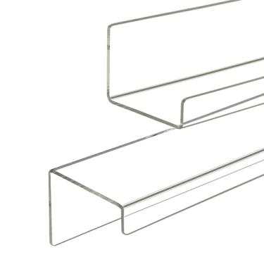 Imagem de Prateleiras Flutuantes de Acrílico - 2 Peças Suporte Flutuante | Expositor Invisível Para Plantas | Para Casa Banheiro Sala Cozinha Escritório Expor Shampoo Livros Fotos