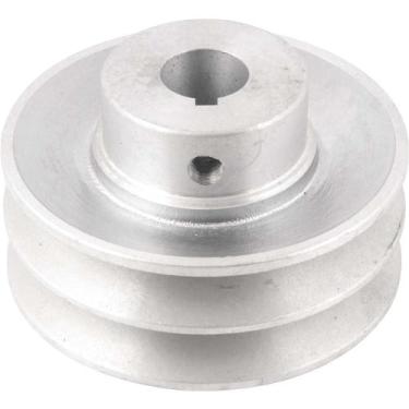 Imagem de Polia De Alumínio 2 Canais Perfil A 90mm Com Furo De Vonder