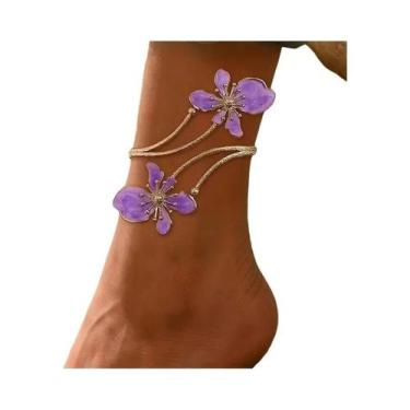 Imagem de Tornozeleira Floral Ajustável Feminina: Elegância E Estilo Para Festas