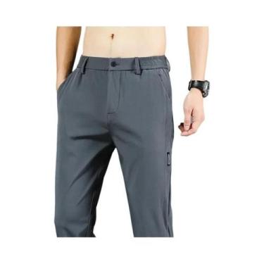 Imagem de Calças De Verão Masculinas Verde Exército Finas E Casuais Com Stretch,