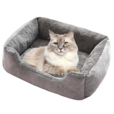 Imagem de Cama de gato, sofá-cama para cães pequenos | Cachorrinho de pelúcia calmante para dormir e aquecer sofá para sala de estar quarto canil caixa interior varanda