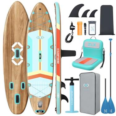 Imagem de ZLX Prancha De Stand Up Paddle Inflável Extra Grande 11'6" Com Assento, Deck Antiderrapante Estável E Acessórios Isup Premium - Mochila Portátil Bomba Atualizada Para Adultos, Todos Os Níveis Habili