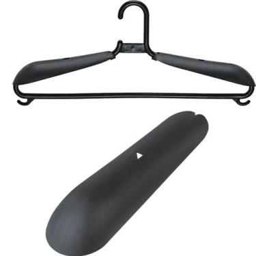 Imagem de Kit 100 Ombreiras para Cabides Pretos Resistentes Plásticos - Cinquett